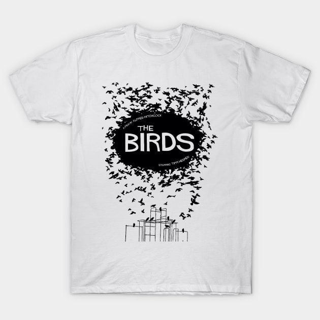 The Birds by Hitchcock T-Shirt by teereks